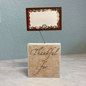 NEW Thankful for Card Picture Holder